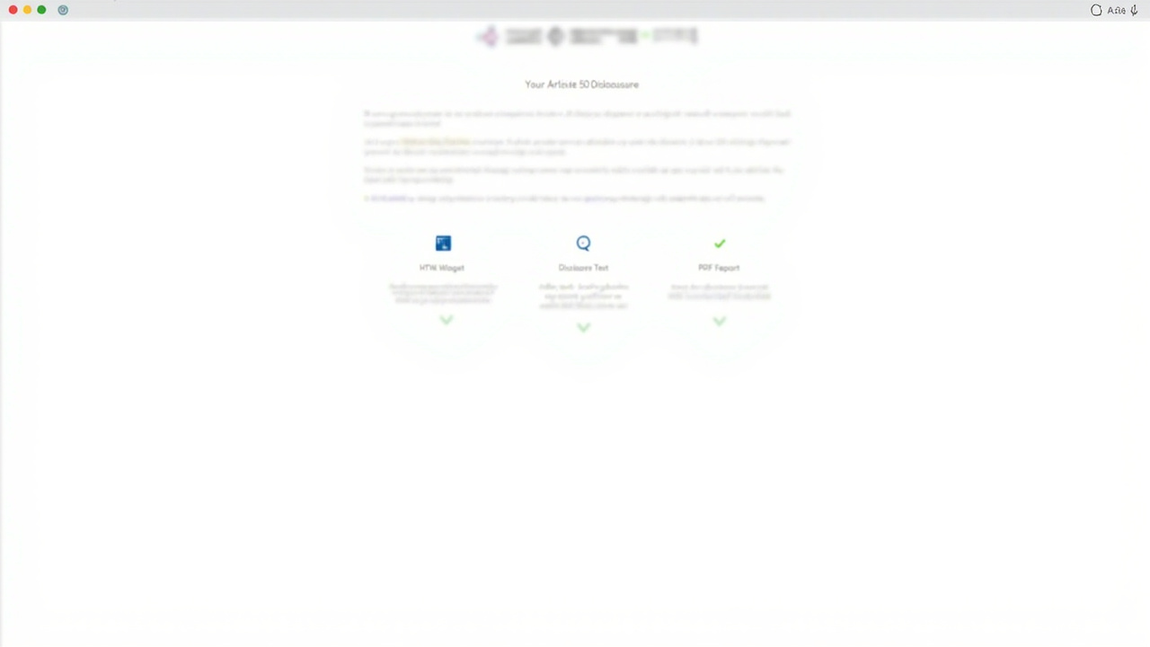 Results: disclosure text, HTML widget, PDF download